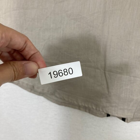 Gretchen Scott Gray Black 3/4 Sleeve Cotton Button Down XL Minimalist - Picture 8 of 12